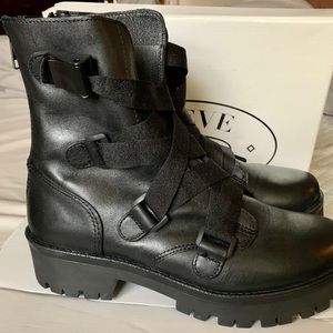 Black Combat boots Steve Madden Baines
